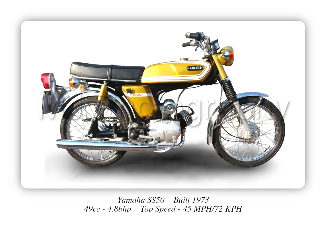 Yamaha SS50 Motorbike Motorcycle - A3/A4 Size Print Poster