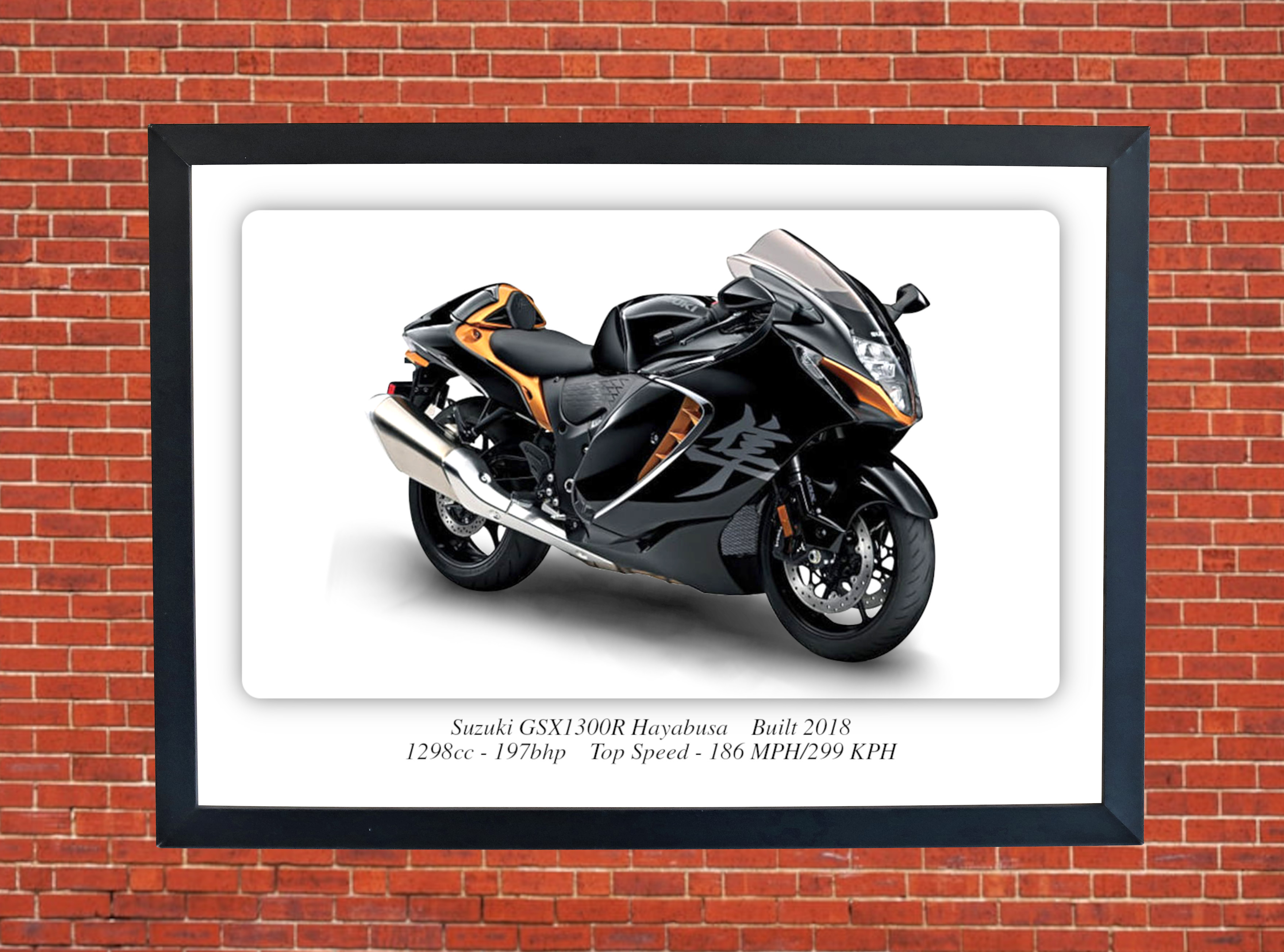 Suzuki GSX1300R Hayabusa Motorbike Motorcycle - A3/A4 Size Print Poster