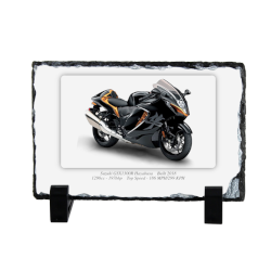 Suzuki GSX1300R Hayabusa Motorbike Coaster natural slate rock with stand 10x15cm