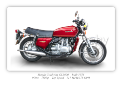 Honda Goldwing GL1000 Motorbike Motorcycle - A3/A4 Size Print Poster