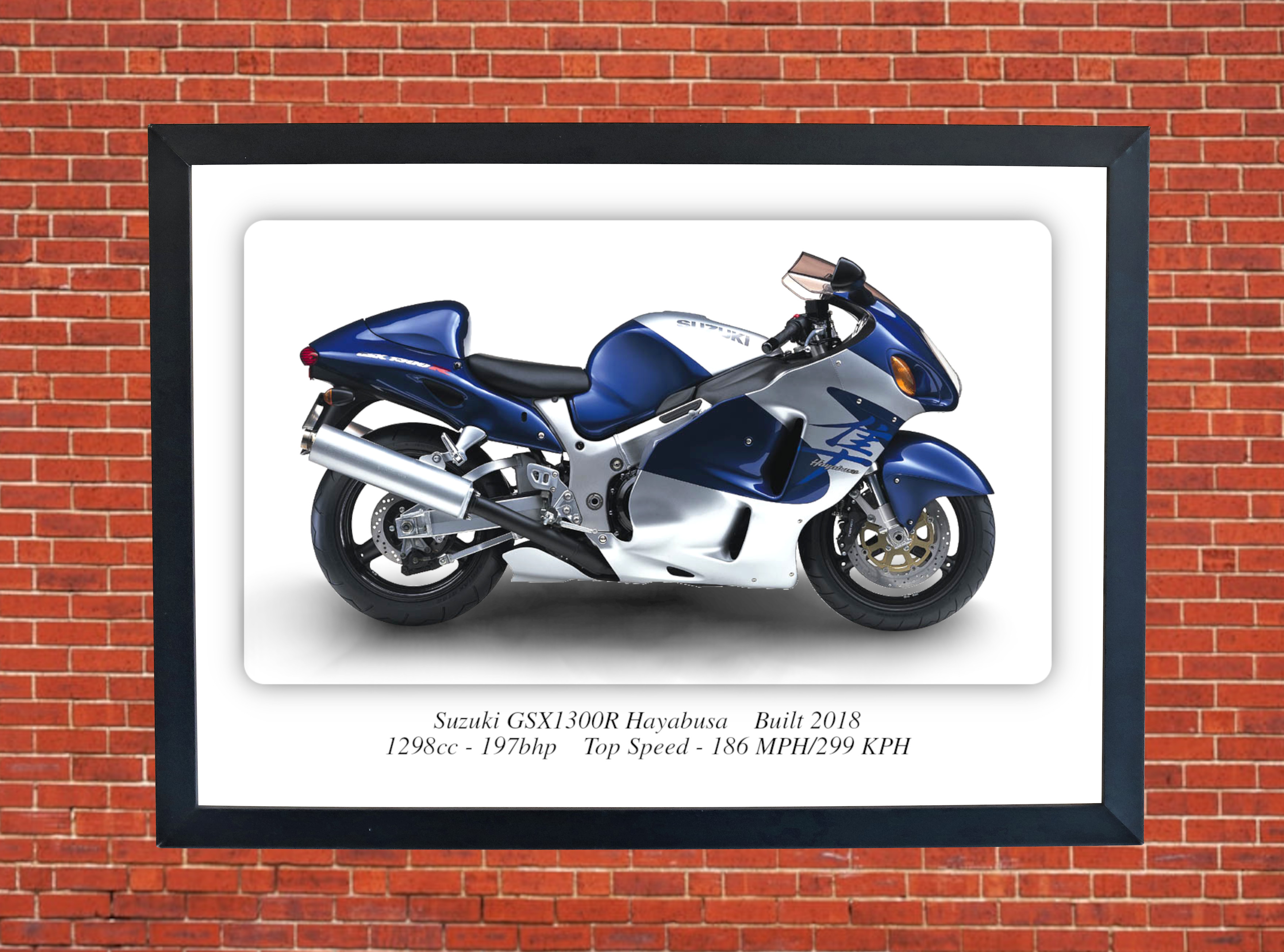 Suzuki GSX1300R Hayabusa Motorbike Motorcycle - A3/A4 Size Print Poster