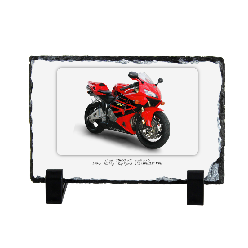 Honda CBR600RR Motorbike Coaster natural slate rock with stand 10x15cm