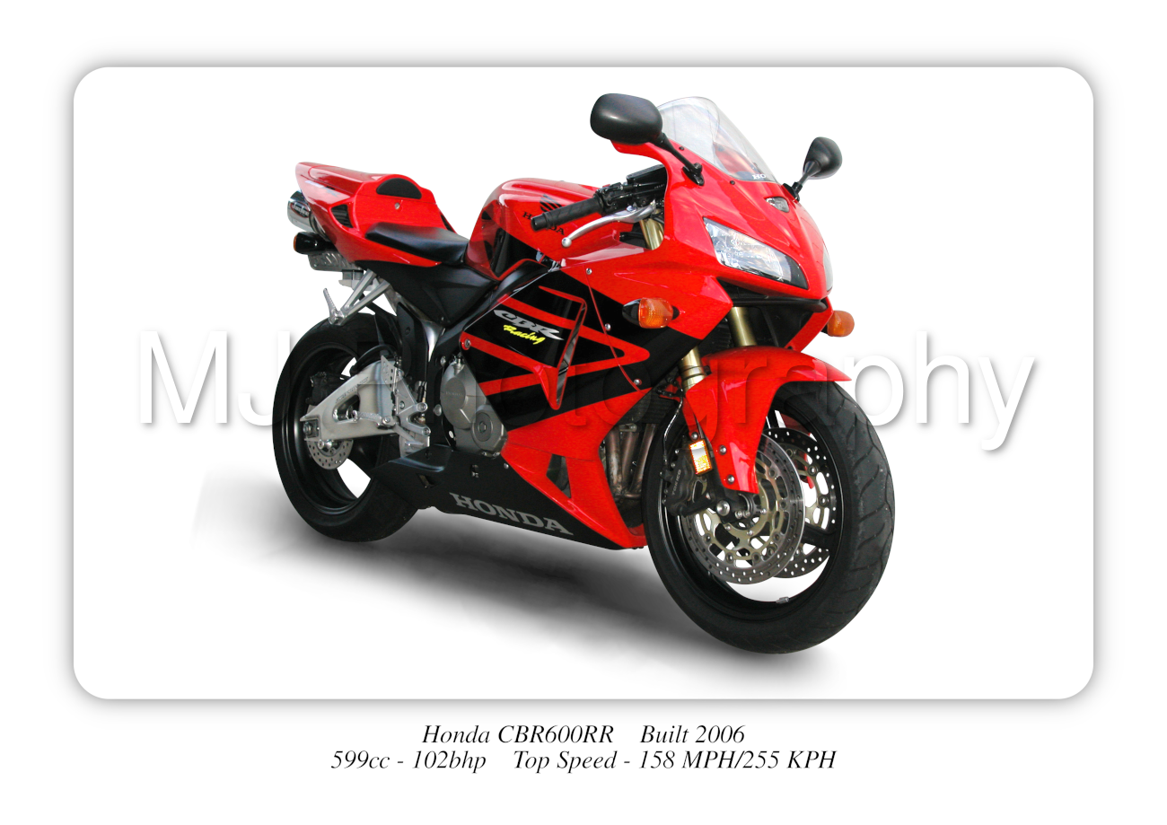 Honda CBR600RR Motorbike Motorcycle - A3/A4 Size Print Poster