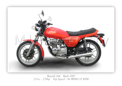 Benelli 304 Motorbike Motorcycle A3/A4 Size Print Poster on Photographic Paper