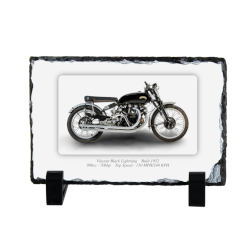 Vincent Black Lightning Motorbike Motorcycle Coaster natural slate rock with stand 10x15cm