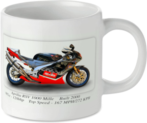 Aprilia RSV 1000 Mille Motorbike Tea Coffee Mug Ideal Biker Gift Printed UK