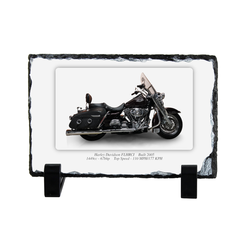 Harley Davidson FLHRCI Motorbike Coaster natural slate rock with stand 10x15cm