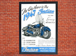 Indian Roadmaster Promotional Poster Motorbike Motorcycle - A3/A4 Size Print Poster