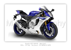 Yamaha YZF 1000 R1 Motorbike Motorcycle - A3/A4 Size Print Poster