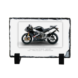 Kawasaki Ninja ZX-6R 636 Motorbike Coaster natural slate rock with stand 10x15cm