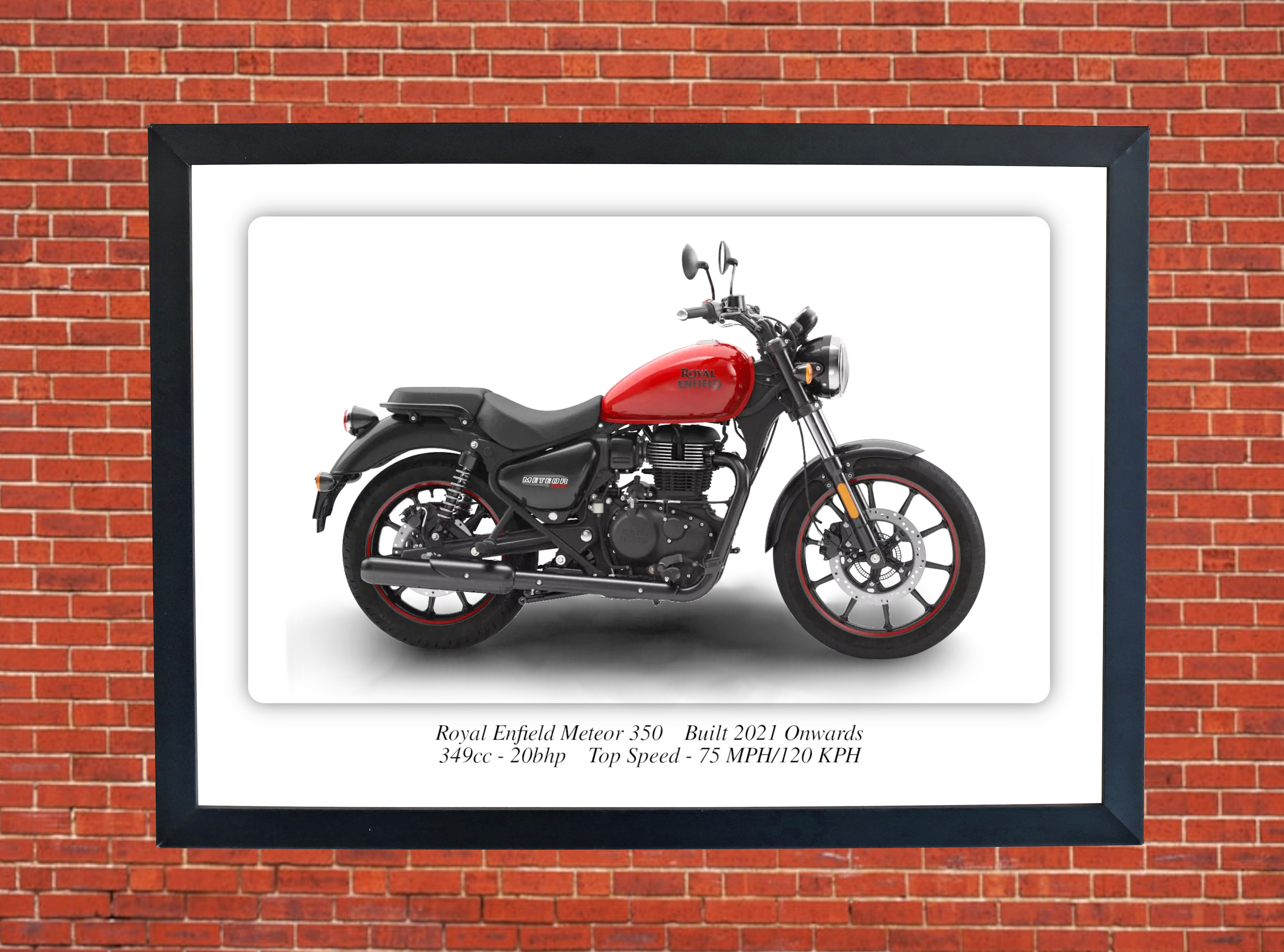 Royal Enfield Meteor 350 Motorbike Motorcycle - A3/A4 Size Print Poster