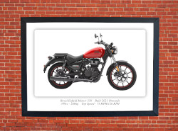 Royal Enfield Meteor 350 Motorbike Motorcycle - A3/A4 Size Print Poster