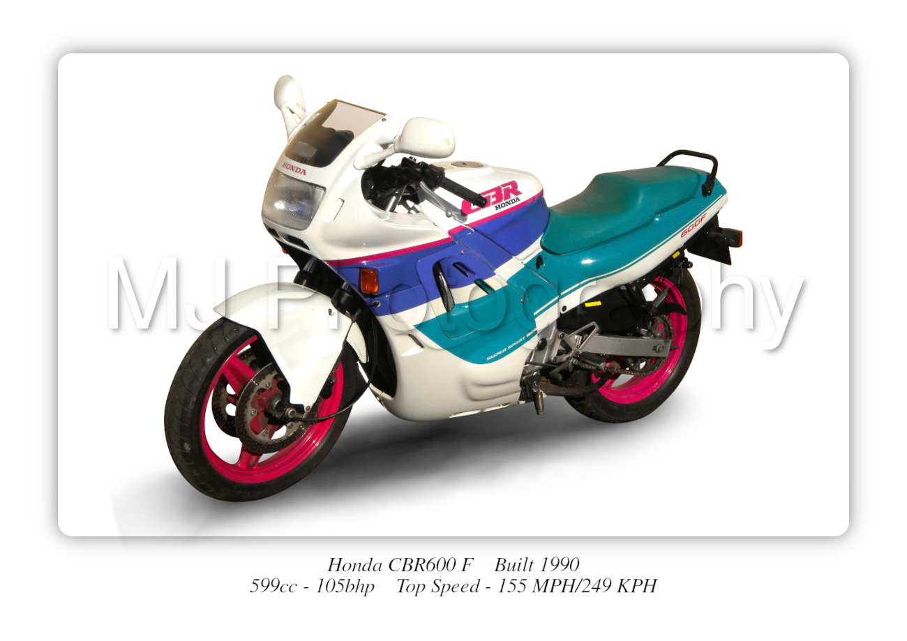 Honda CBR600 F Motorbike Motorcycle - A3/A4 Size Print Poster