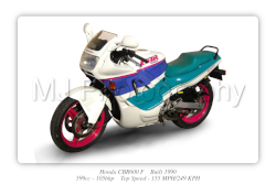 Honda CBR600 F Motorbike Motorcycle - A3/A4 Size Print Poster