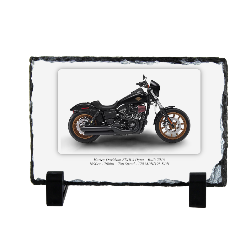 Harley Davidson FXDLS Dyna Motorbike Coaster natural slate rock with stand 10x15cm