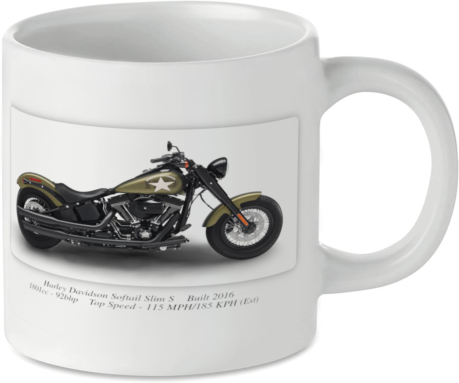 Harley Davidson Softail Slim S Motorcycle Motorbike Tea Coffee Mug Ideal Biker Gift Printed UK