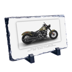 Harley Davidson Softail Slim S Motorbike Coaster natural slate rock with stand 10x15cm