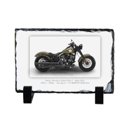 Harley Davidson Softail Slim S Motorbike Coaster natural slate rock with stand 10x15cm