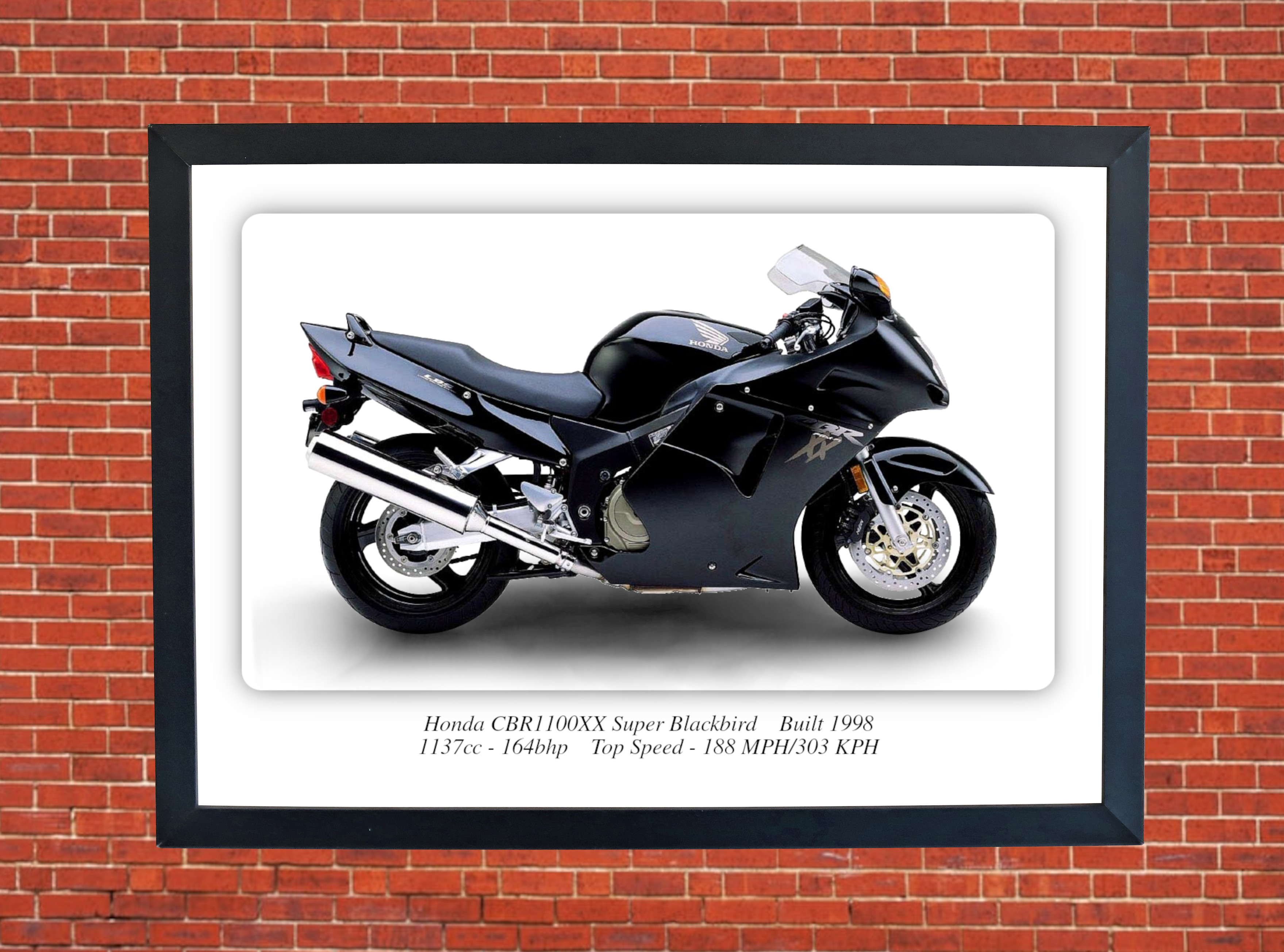 Honda CBR1100XX Super Blackbird Motorbike Motorcycle - A3/A4 Size Print Poster