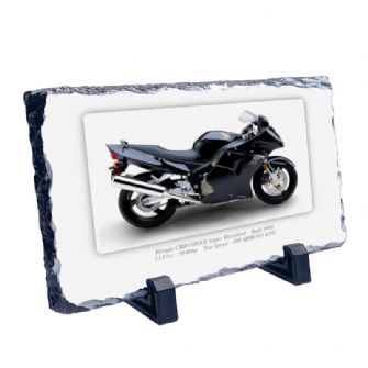 Honda CBR1100XX Super Blackbird Motorbike Coaster natural slate rock with stand 10x15cm