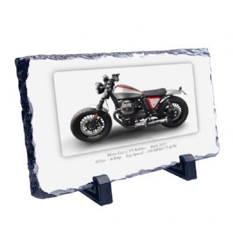 Moto Guzzi V9 Bobber Coaster natural slate rock with stand 10x15cm