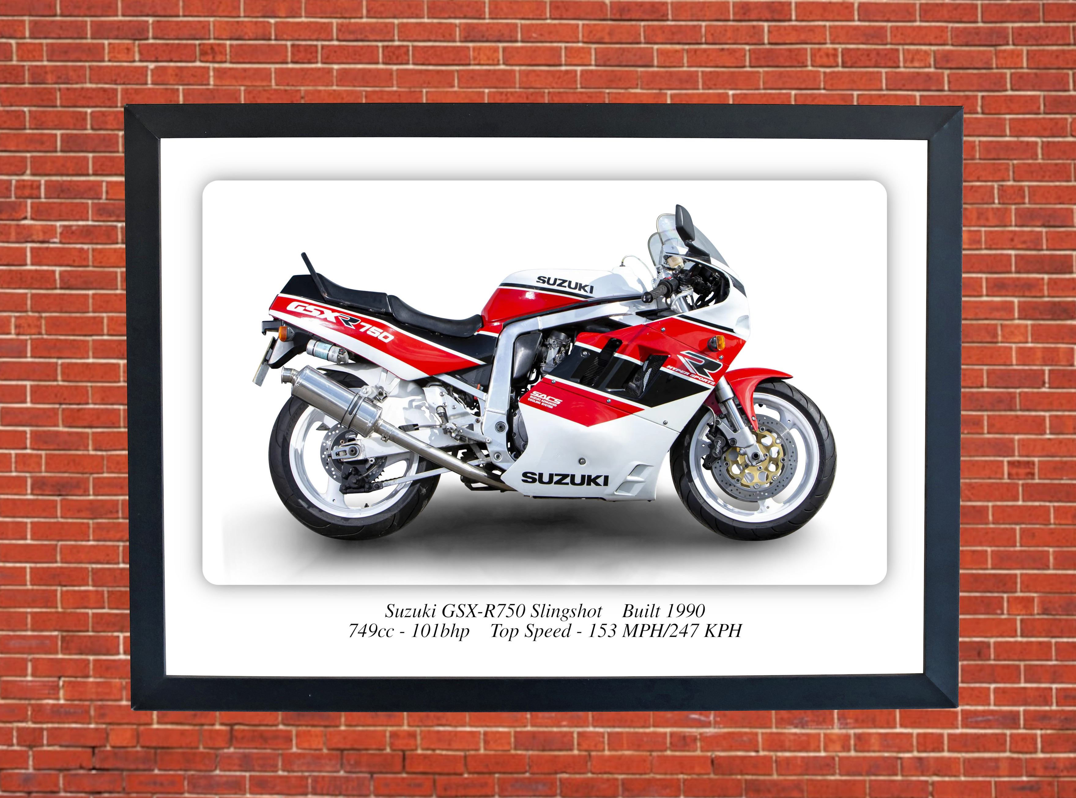 Suzuki GSX-R 750 Slingshot Motorcycle - A3/A4 Size Print Poster