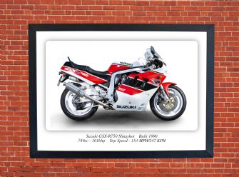 Suzuki GSX-R 750 Slingshot Motorcycle - A3/A4 Size Print Poster