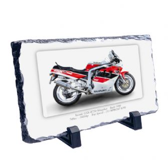Suzuki GSX-R 750 Slingshot Motorbike Coaster natural slate rock with stand 10x15cm