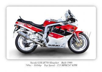 Suzuki GSX-R 750 Slingshot Motorcycle - A3/A4 Size Print Poster