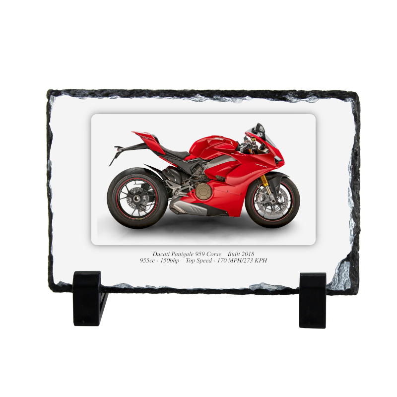 Ducati Panigale 959 Corse Motorcycle Coaster natural slate rock with stand 10x15cm