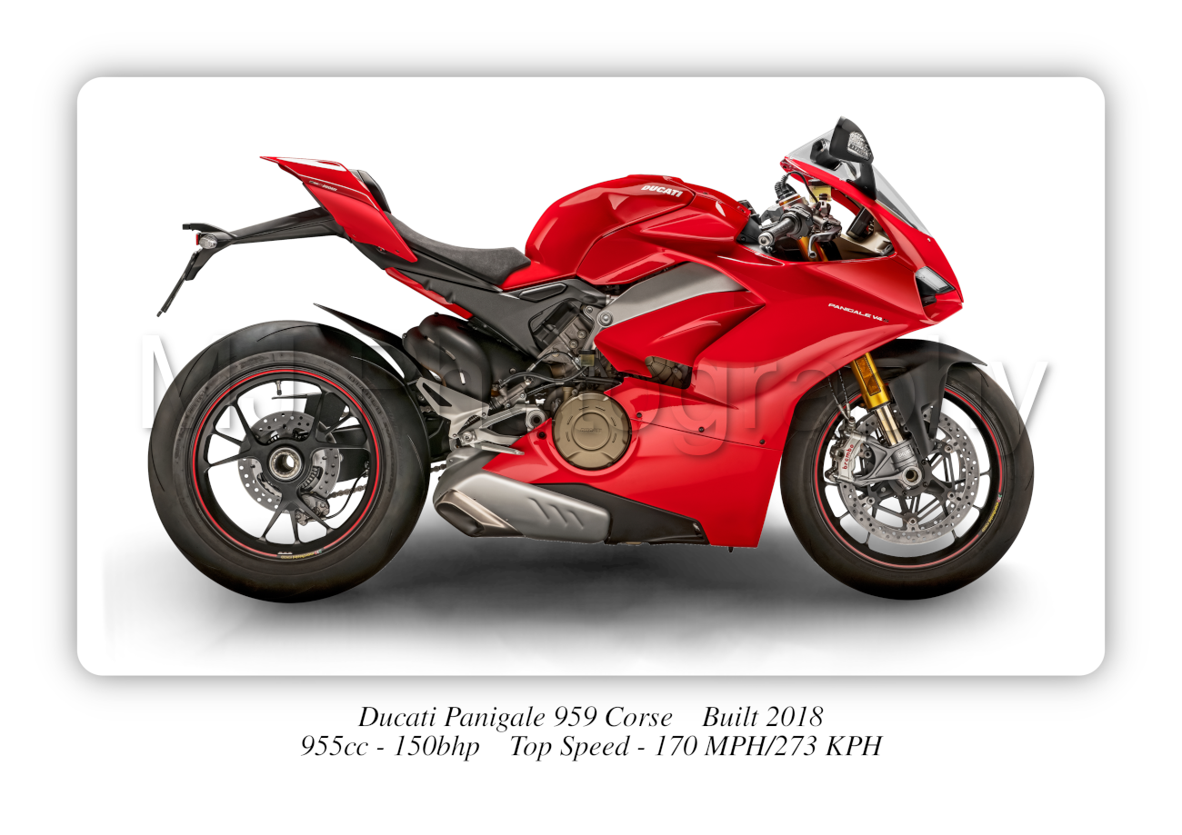 Ducati Panigale 959 Corse Motorbike Motorcycle - A3/A4 Size Print Poster