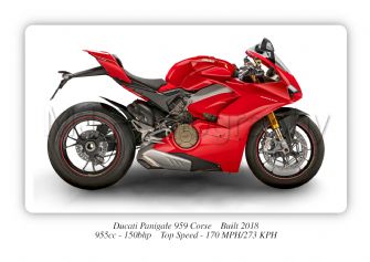 Ducati Panigale 959 Corse Motorbike Motorcycle - A3/A4 Size Print Poster