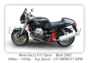 Moto Guzzi V11 Sport Motorcycle - A3/A4 Size Print Poster