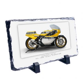 Yamaha TZ750 Motorbike Coaster natural slate rock with stand 10x15cm