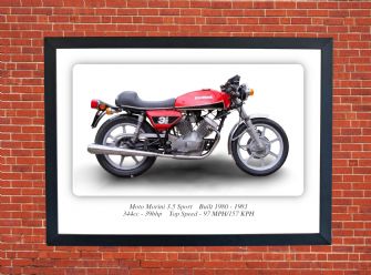 Moto Morini 3.5 Sport Motorcycle - A3/A4 Size Print Poster