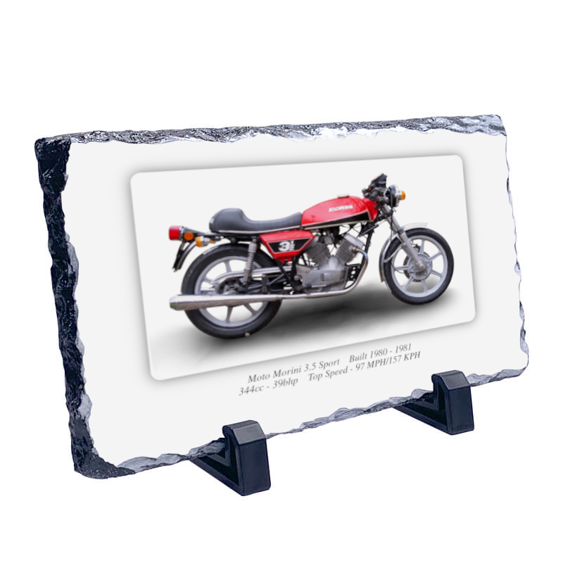 Moto Morini 3.5 Sport Motorcycle Coaster Natural slate rock with stand 10x15cm