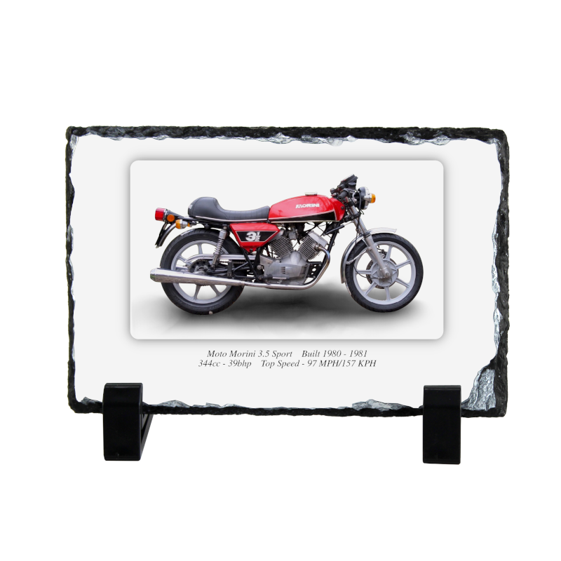 Moto Morini 3.5 Sport Motorcycle Coaster Natural slate rock with stand 10x15cm