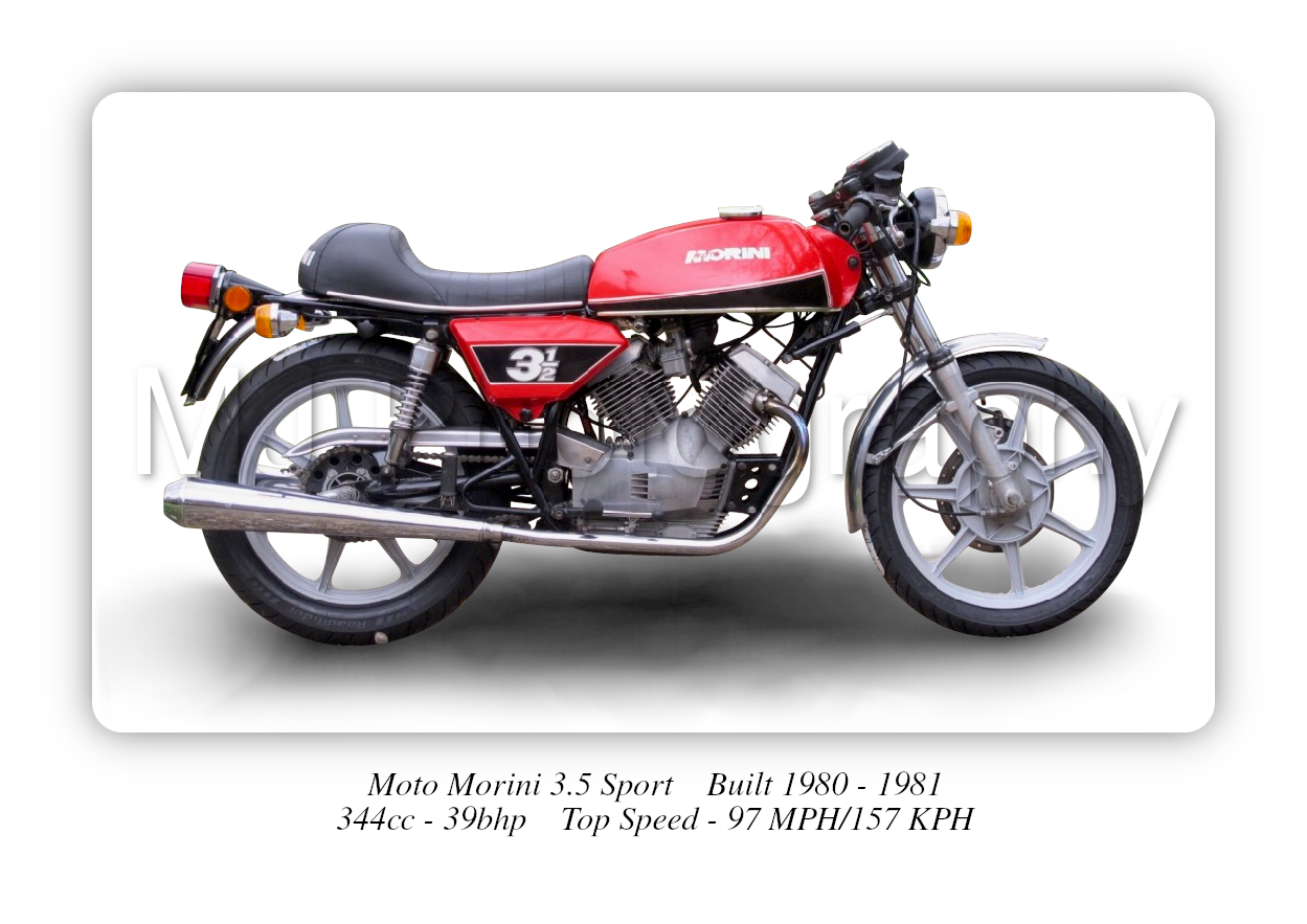 Moto Morini 3.5 Sport Motorcycle - A3/A4 Size Print Poster