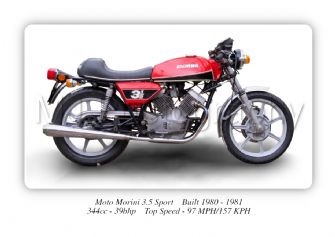 Moto Morini 3.5 Sport Motorcycle - A3/A4 Size Print Poster