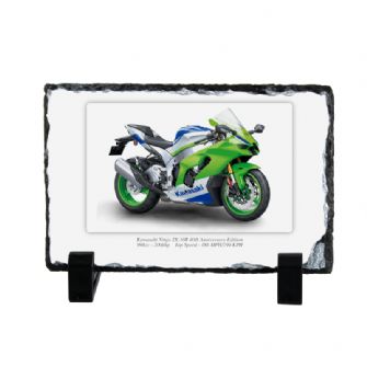 Kawasaki Ninja ZX-10R 40th Anniversary Edition Motorcycle Coaster natural slate rock with stand 10x15cm