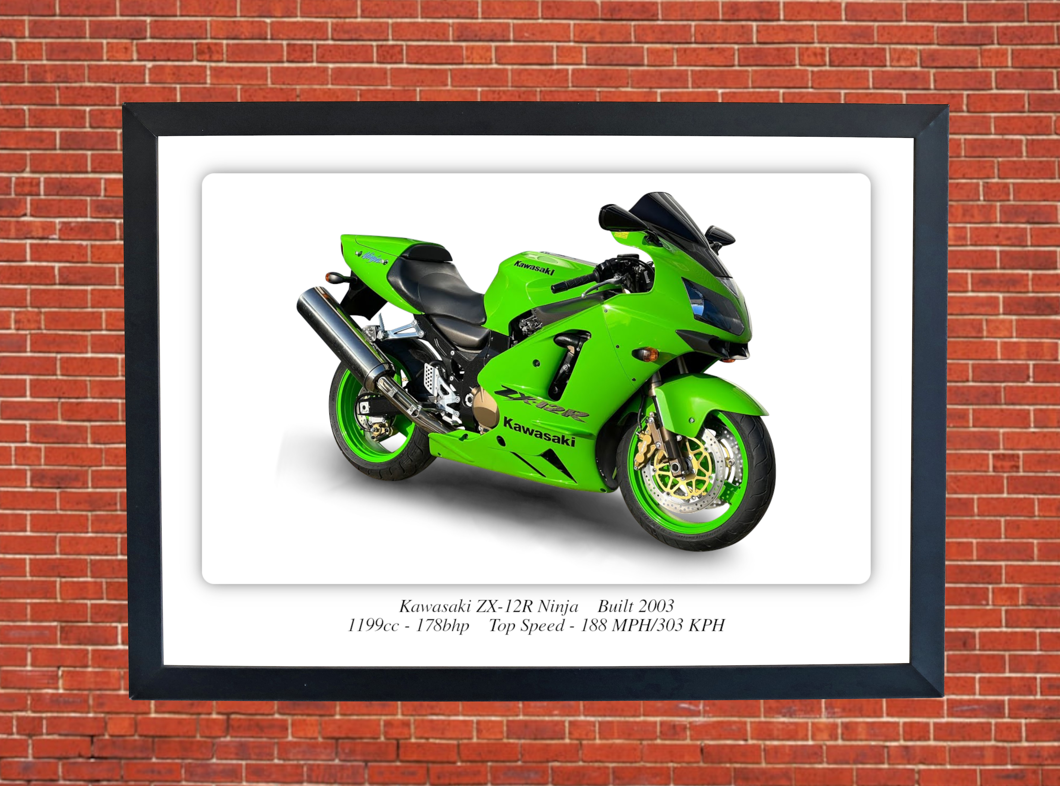 Kawasaki ZX-12R Ninja Motorbike Motorcycle - A3/A4 Size Print Poster