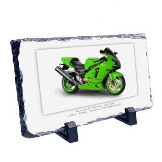 Kawasaki ZX-12R Ninja Motorcycle Coaster natural slate rock with stand 10x15cm