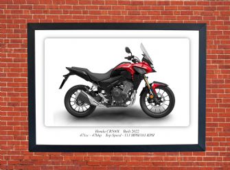 Honda CB500X Motorbike Motorcycle - A3/A4 Size Print Poster