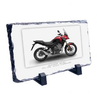Honda CB500X Motorbike Coaster natural slate rock with stand 10x15cm