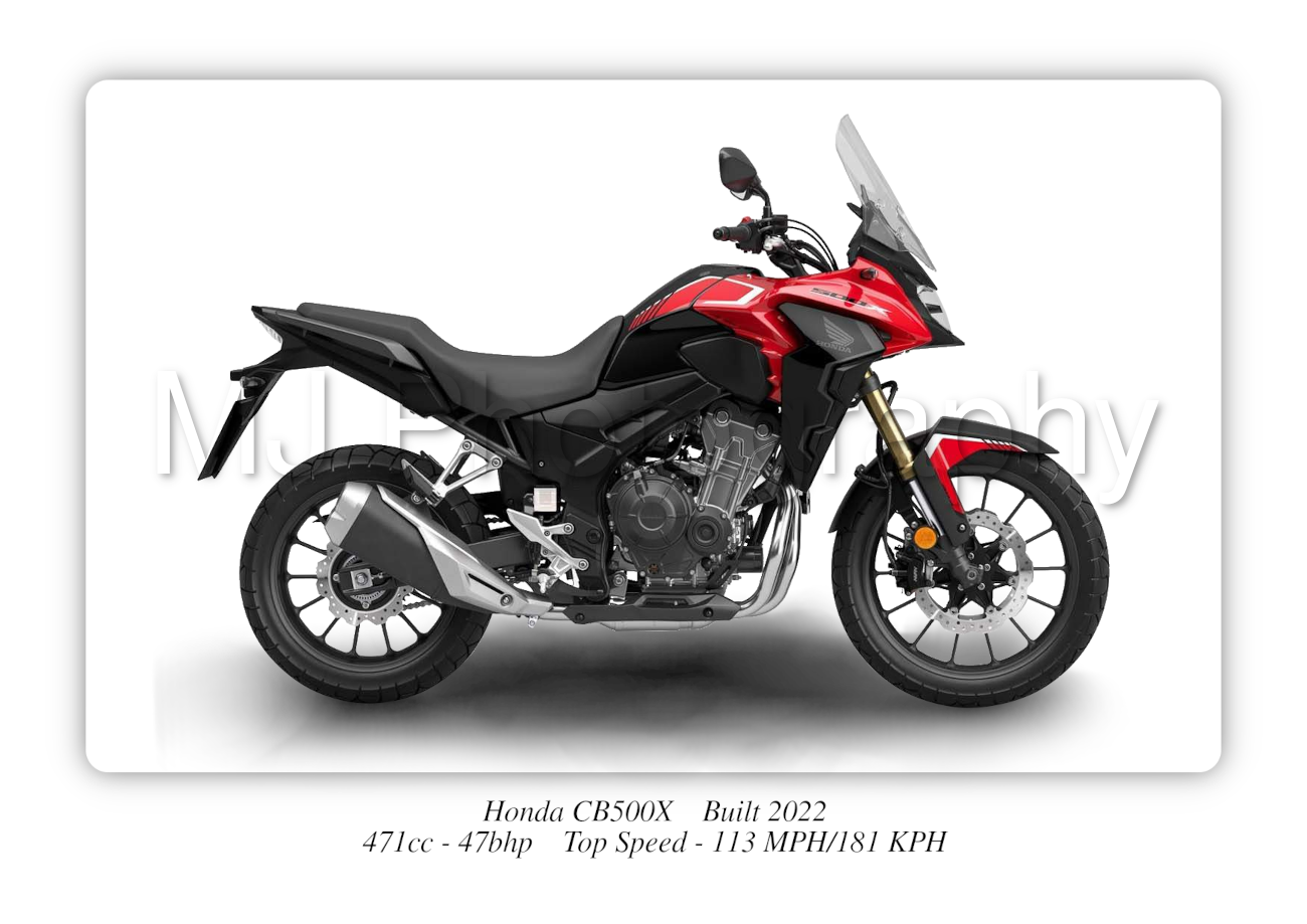 Honda CB500X Motorbike Motorcycle - A3/A4 Size Print Poster