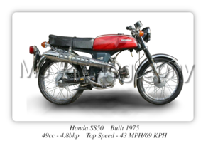 Honda SS50 Motorbike Motorcycle A3/A4 Size Print Poster on Photographic Paper
