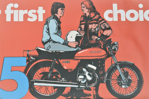 Kawasaki KH125 Motorcycle Promotional Poster Banner - 152cm (w) X 50cm (h)