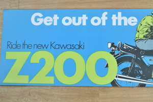Kawasaki Z200 Motorcycle Promotional Poster Banner - 152cm (w) X 50cm (h)