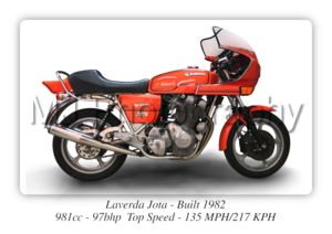 Laverda Jota 1982 Motorcycle A3/A4 Size Print Poster on Photographic Paper