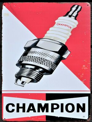 Champion Spark Plugs Aluminium Garage Art Metal Sign A3 Size